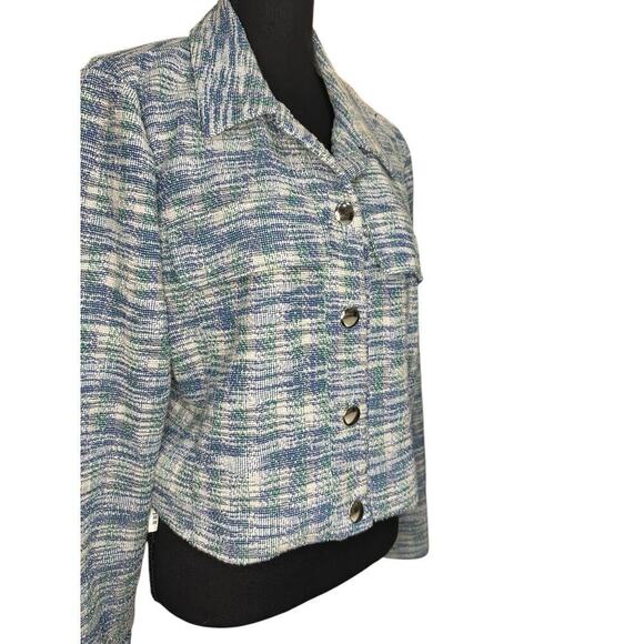 BCBGeneration Jackets & Blazers - BCBGeneration NWT Tweed Jacket Size L Multicolor Relaxed Long Sleeve Button Down